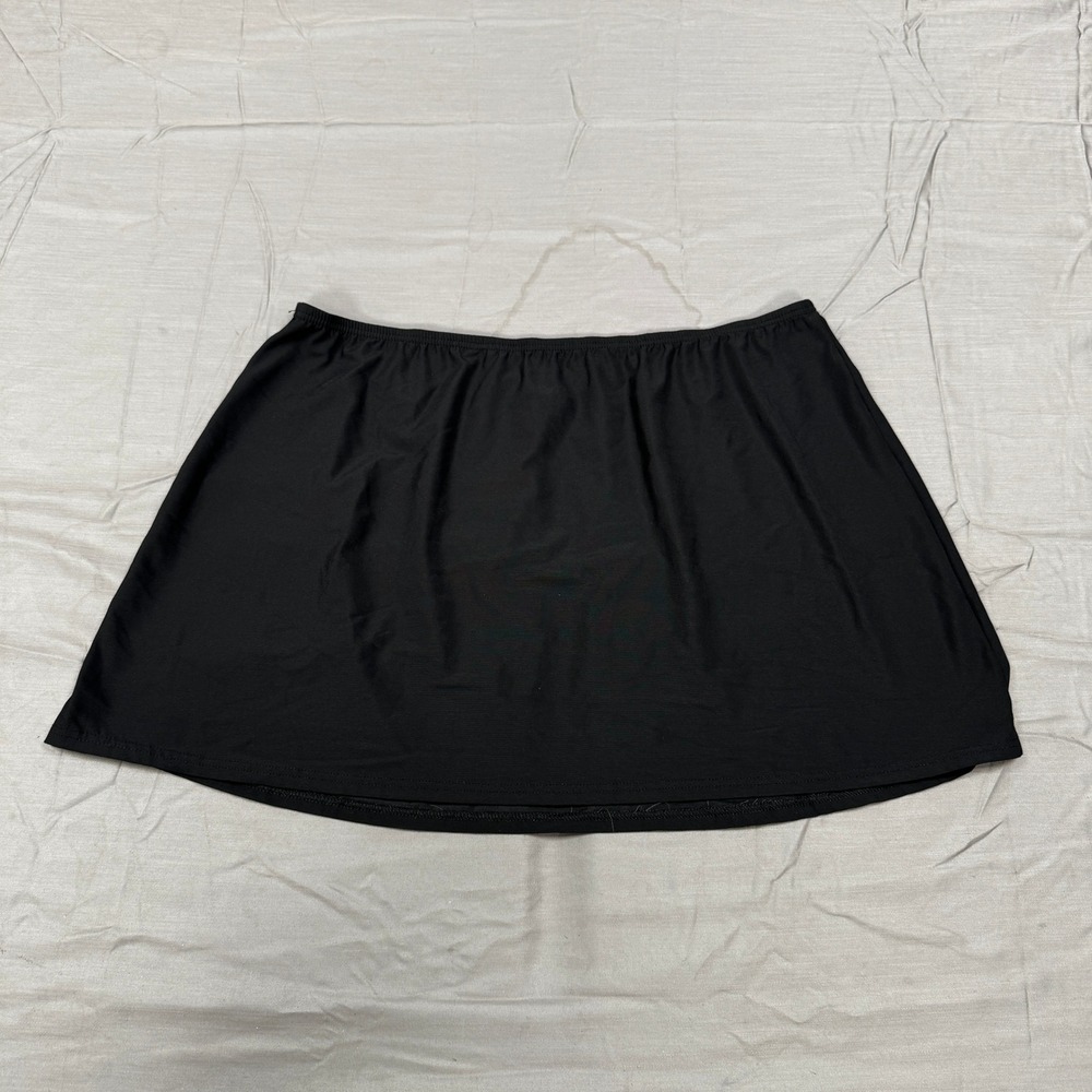 Venezia Sport Womens Black Swim Skirt Plus Size 18W Nylon Spandex Stretch